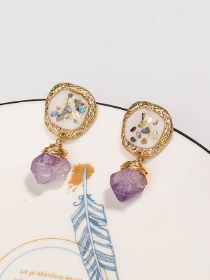 Vintage Stone Drop Earrings